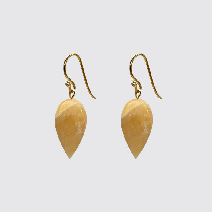 Yellow Agate Almond Drop Earring