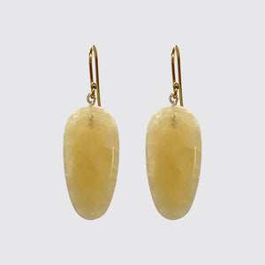 Dangle Earring: Pale Yellow Long Seed Shape