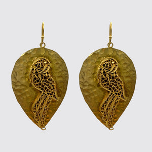 Embossed Parrot On Metal Teardrop Shape