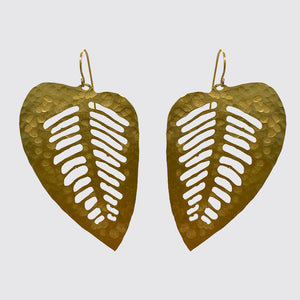 E195 - Cut-Out Leaf Earrings