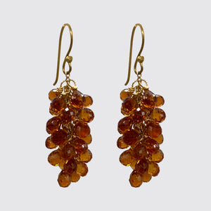 Hessonite cluster earrings