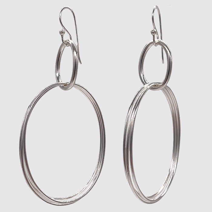 Sterling Silver Dangle Rings Earring