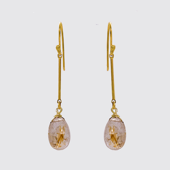 Rutilated Quartz Dangly Earring