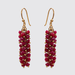 Ruby Cluster Earring