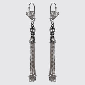 Sterling Silver filigree with hanging tassel