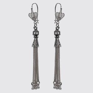 Sterling Silver filigree with hanging tassel