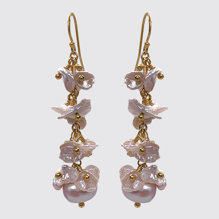Fresh Water Pearl Cluster Dangle Earring