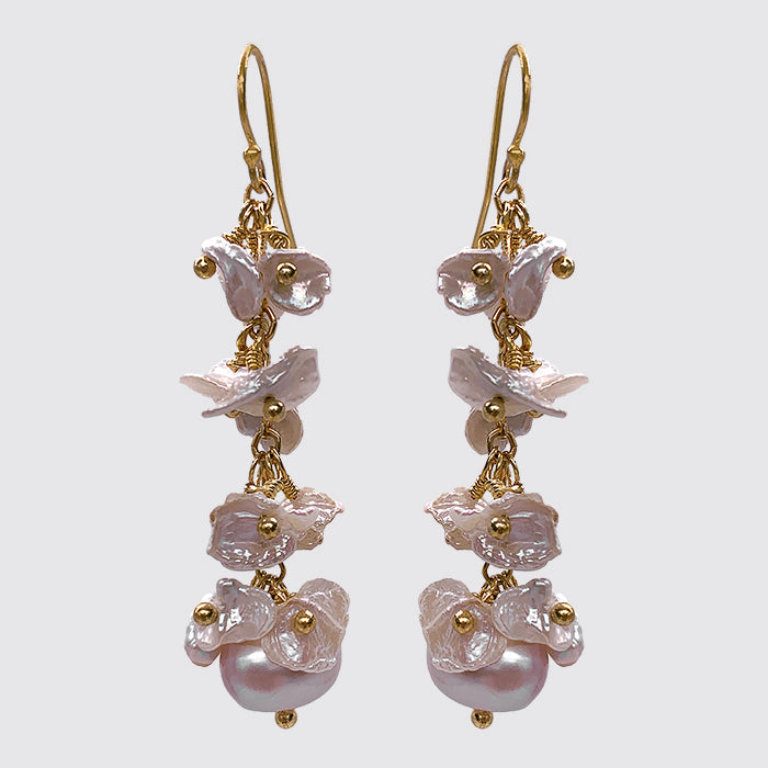 Fresh Water Pearl Cluster Dangle Earring