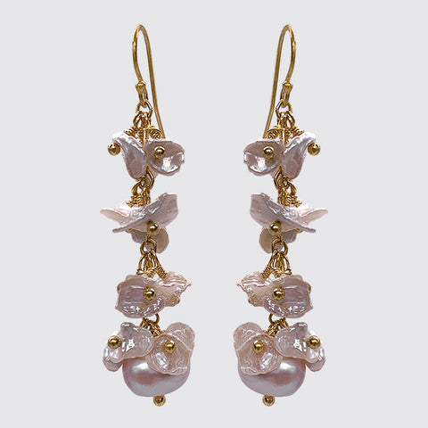 Fresh Water Pearl Cluster Dangle Earring