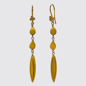 22K Gold Bead Dangle Earrings