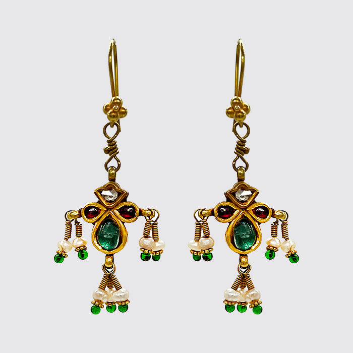 Traditional Rajastan 24K Gold Earrings