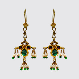 Traditional Rajastan 24K Gold Earrings