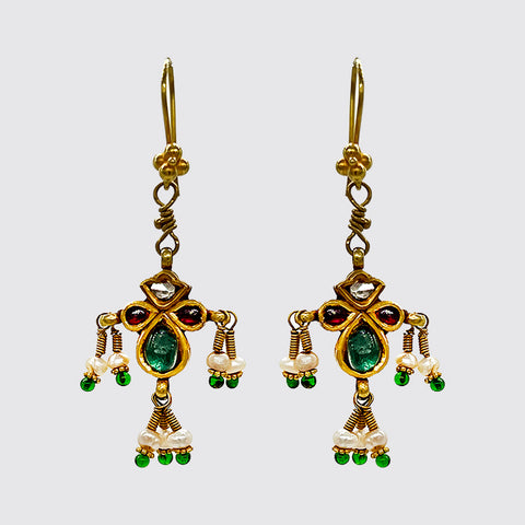 Traditional Rajastan 24K Gold Earrings