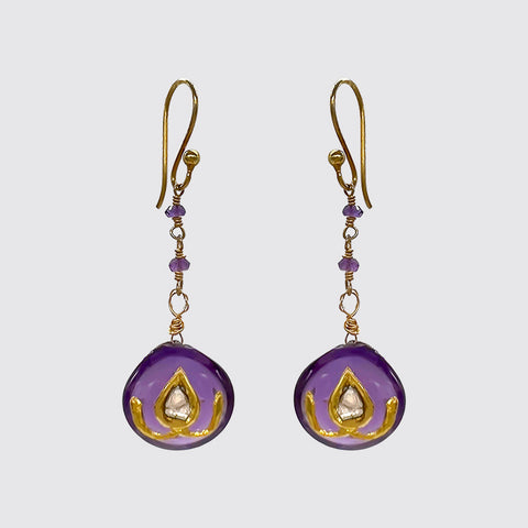 Amethyst Rosary with Amethyst Drops and Rose-cut Diamond