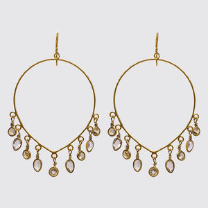 Large Teardrop Hoop With Crystal Drops