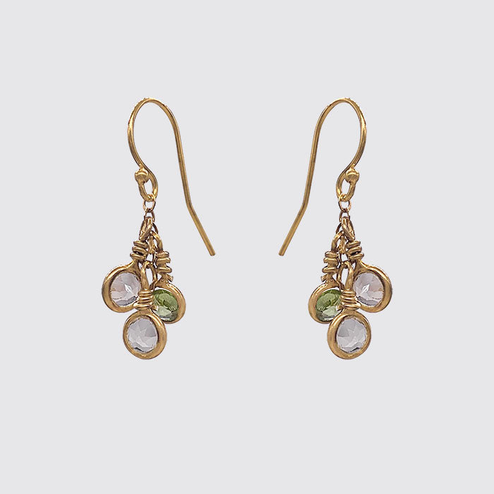 Tiny Crystal Cluster Earring