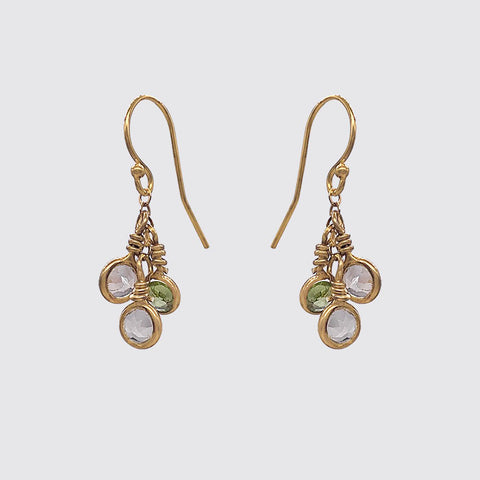 Tiny Crystal Cluster Earring