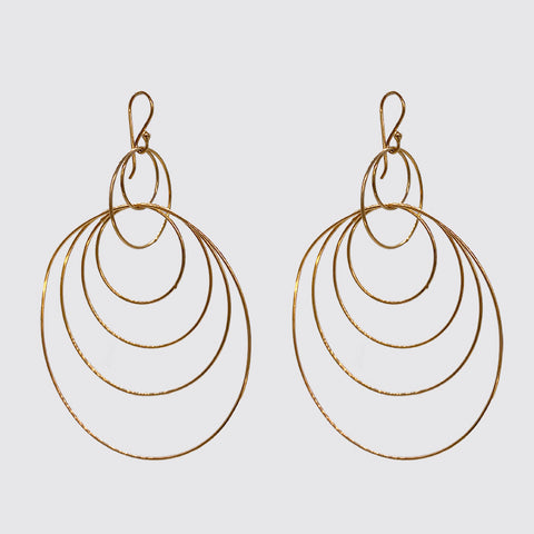 Large Dangle Gold Fill Wire Earrings