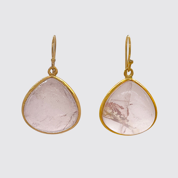 Rose Quartz Pear-shaped Earrings