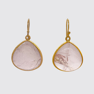 Rose Quartz Pear-shaped Earrings