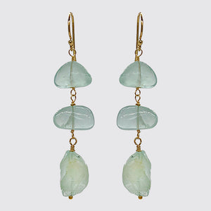 Organic Shaped Aquamarine Earrings