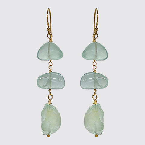 Organic Aquamarine Earrings