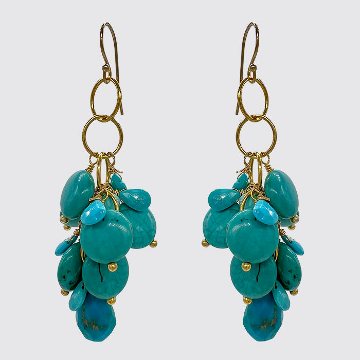Turquoise Cluster Earrings