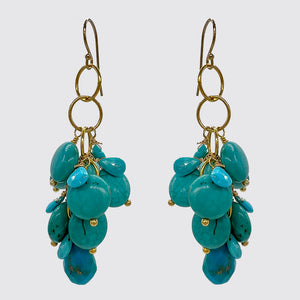 Turquoise Cluster Earrings