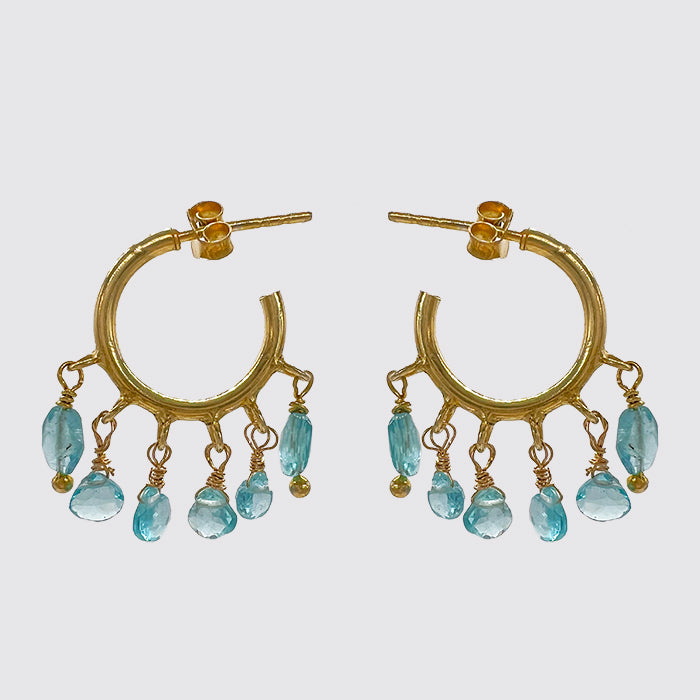 Baby Hoop Earring with Apatite Drops