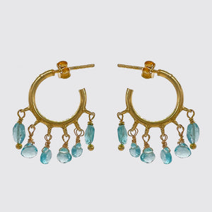 Baby Hoop Earring with Apatite Drops