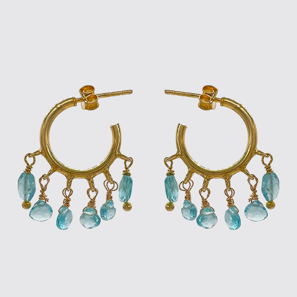Baby Hoop Earring with Apatite Drops
