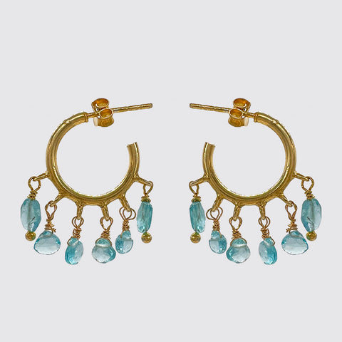 Baby Hoop Earring with Apatite Drops