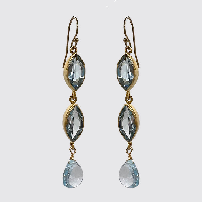 Earrings: Blue topaz Dangle