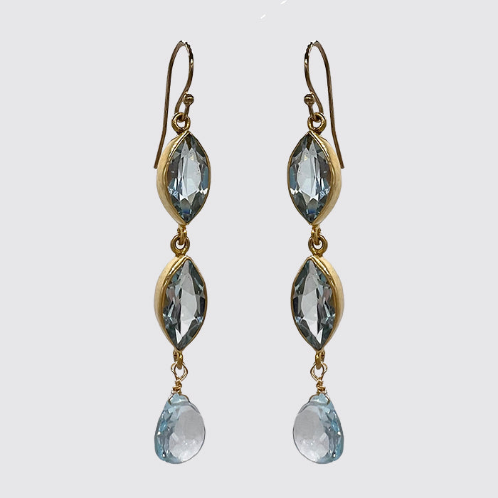 Earrings: Blue topaz Dangle