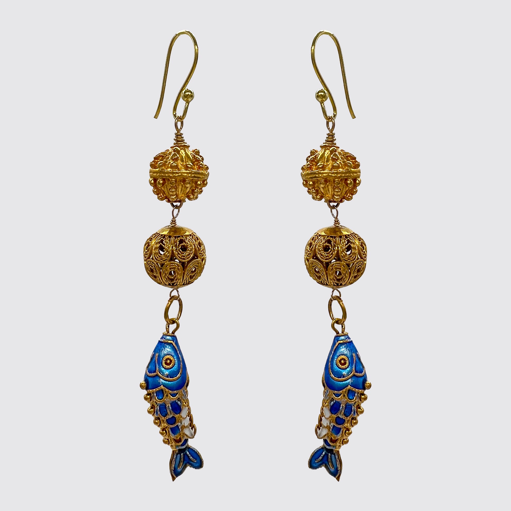 Pisces Enamel Drop Earrings