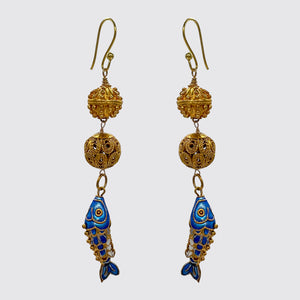 Pisces Enamel Drop Earrings
