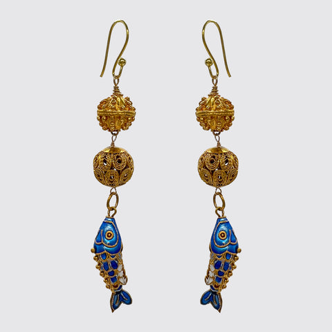 Pisces Enamel Drop Earrings
