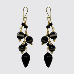 Banded Agate Cluster Drop Earring