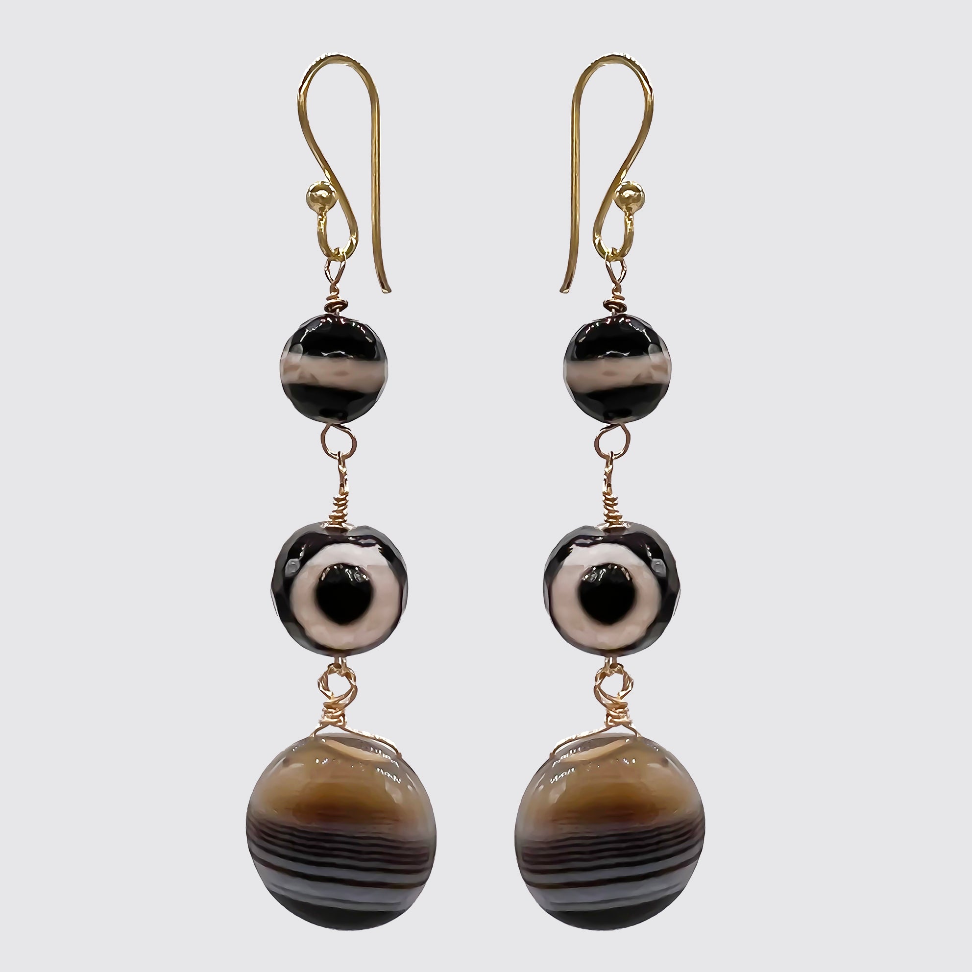 Banded Agate Dangle Earring