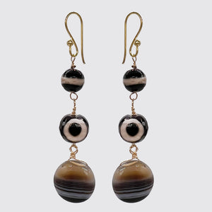 Banded Agate Dangle Earring
