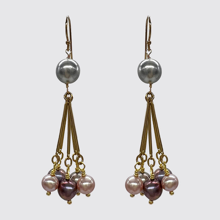 Multi Tone Freshwater Pearl Earrings