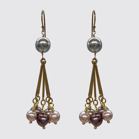 Multi Tone Freshwater Pearl Earrings
