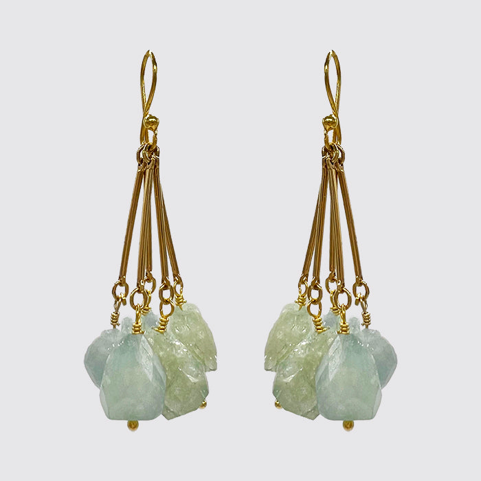 Aquamarine Cluster Earring