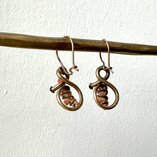 Victorian Coral Knot Earrings
