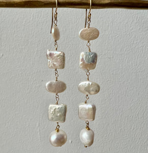 Freshwater Pearl Row Earring