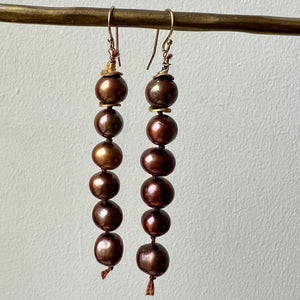 Brown Freshwater Pearl Knotted Dangle