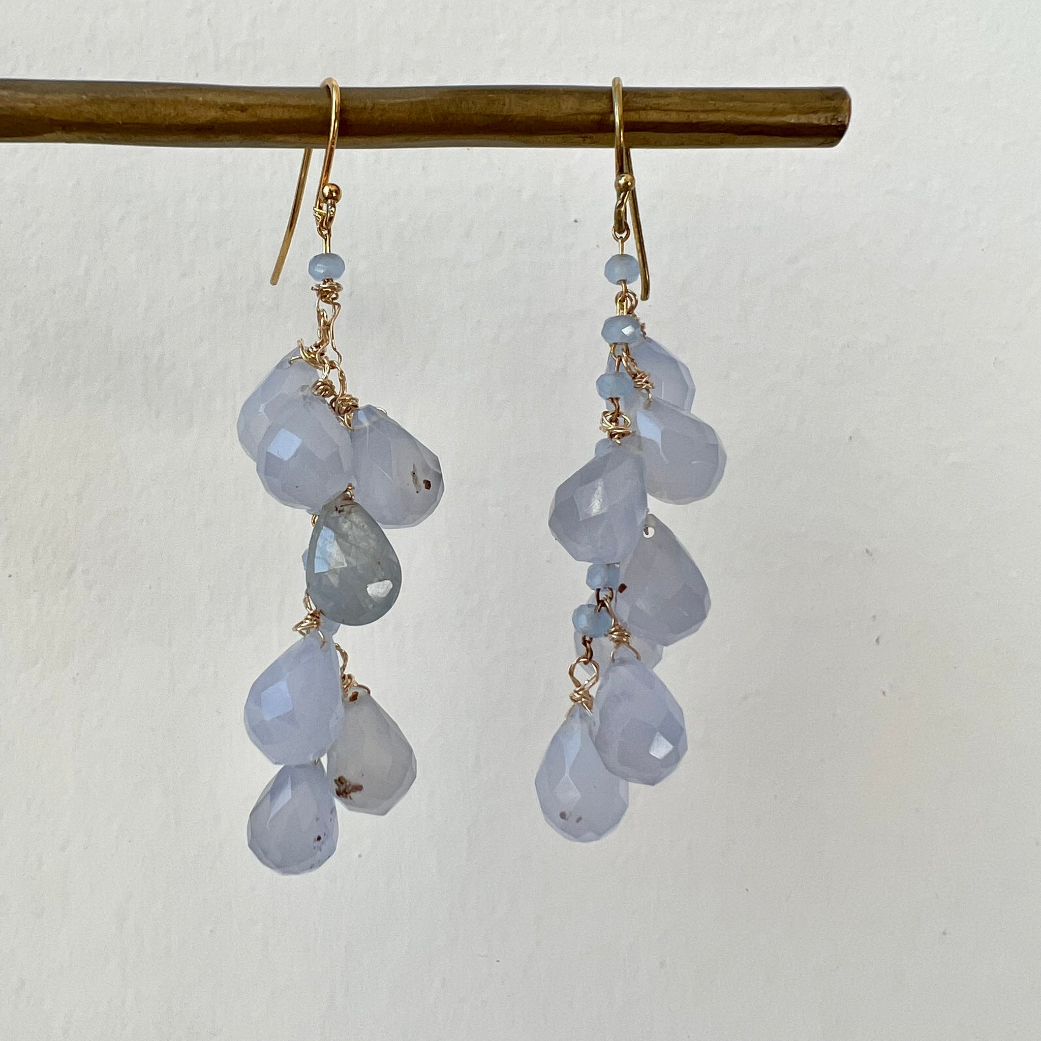 Chalcedony Cluster Earrings