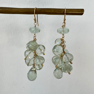 Faceted Green Amethyst Cluster