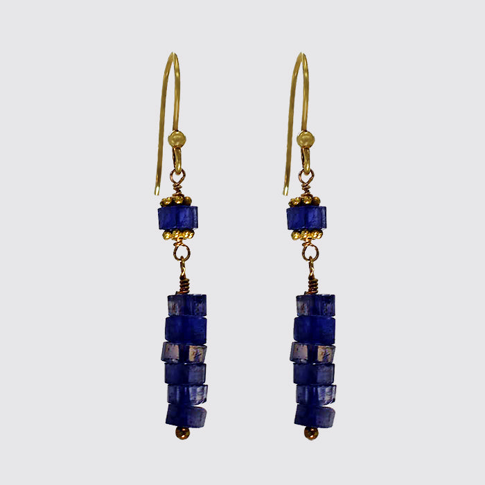 Faceted Iolite Bead Earrings