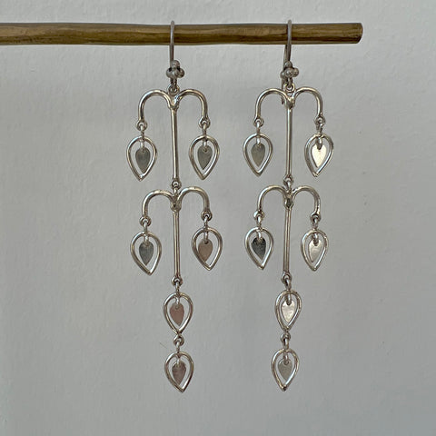 Long Sterling Silver Earrings Handmade in Nepal